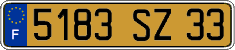 French license plate, FNI
