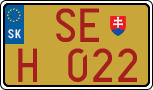 License plate of Slovakia, Oldtimers