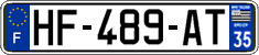 French license plate, SIV (ordinary)