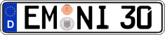 German license plate, Regular plates