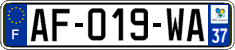 French license plate, SIV (ordinary)
