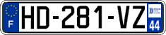 French license plate, SIV (ordinary)