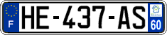 French license plate, SIV (ordinary)