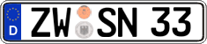 German license plate, Regular plates