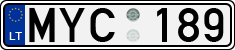 License plate of Lithuania, Cars