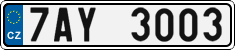 License plate of the Czech Republic, Cars (2001)
