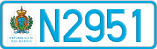License plate of San Marino, Cars (A1234)