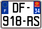 French license plate, SIV (ordinary)