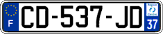 French license plate, SIV (ordinary)