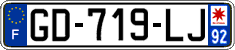 French license plate, SIV (ordinary)