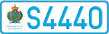 License plate of San Marino, Cars (A1234)