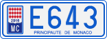 License plate of Monaco, Cars