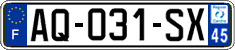 French license plate, SIV (ordinary)
