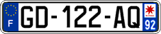 French license plate, SIV (ordinary)