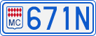 License plate of Monaco, Cars