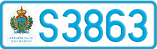 License plate of San Marino, Cars (A1234)