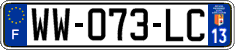 French license plate, SIV (temporary)