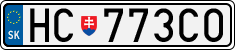 License plate of Slovakia, Cars