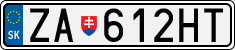 License plate of Slovakia, Cars