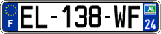 French license plate, SIV (ordinary)
