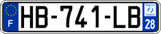 French license plate, SIV (ordinary)