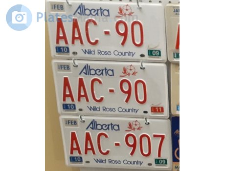 AAC-907, License plate without vehicle
