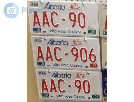 AAC-907, License plate without vehicle