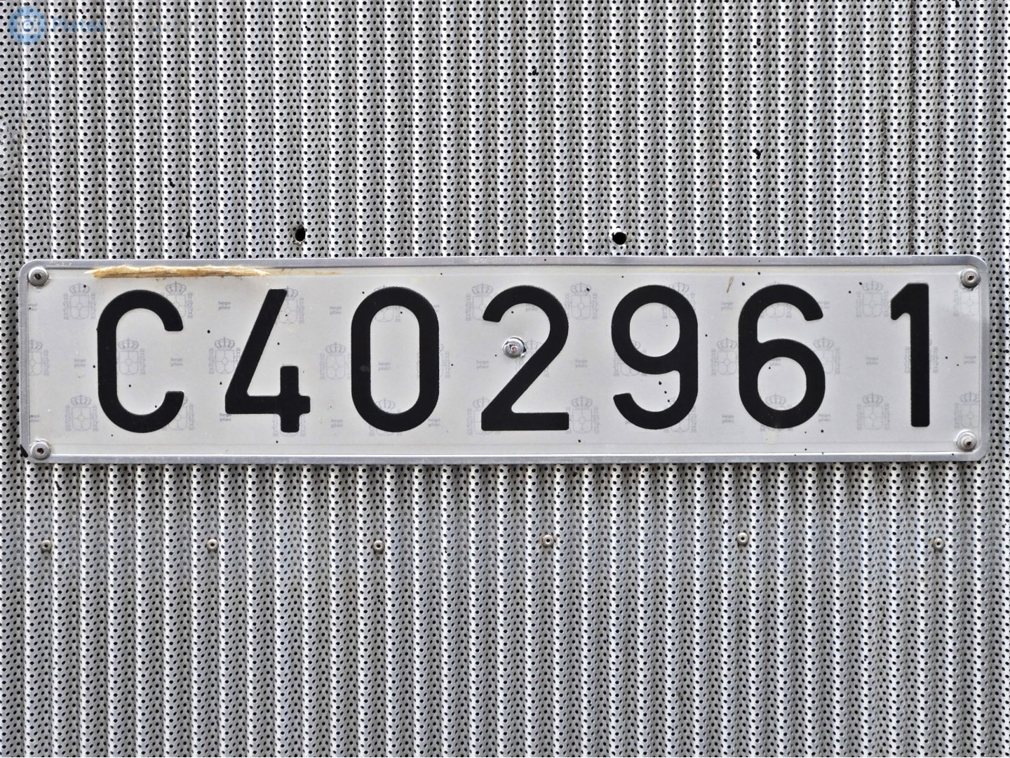 C-402961, License plate without vehicle 