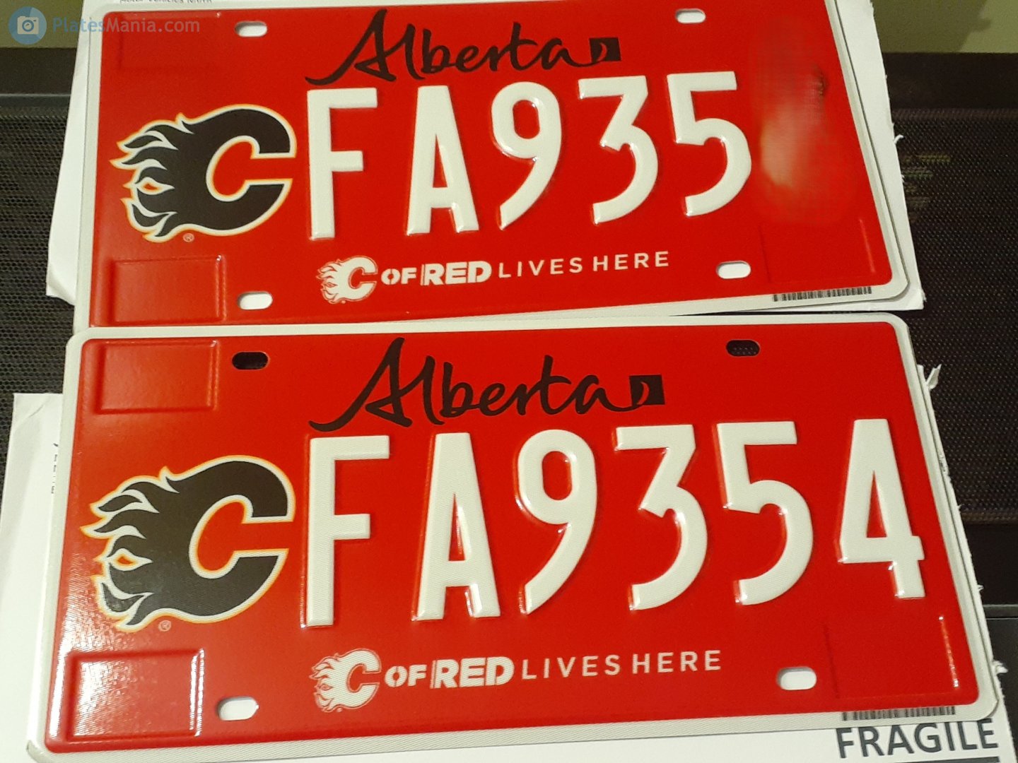 FA9354, License plate without vehicle 