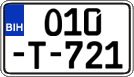 License plate of Bosnia and Herzegovina, Regular plates