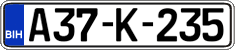 License plate of Bosnia and Herzegovina, Regular plates