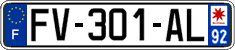 French license plate, SIV (ordinary)