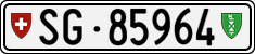 License plate of Switzerland, Cars