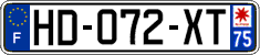 French license plate, SIV (ordinary)