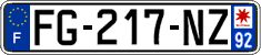 French license plate, SIV (ordinary)