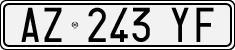License plate of Italy, Cars (1994 year series)