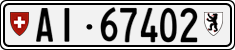 License plate of Switzerland, Cars