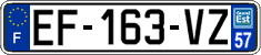 French license plate, SIV (ordinary)