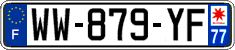 French license plate, SIV (temporary)