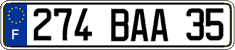 French license plate, FNI