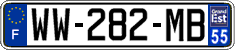 French license plate, SIV (temporary)