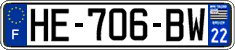 French license plate, SIV (ordinary)