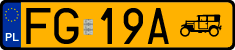 License plates of Poland, Oldtimers