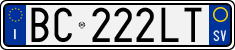 License plate of Italy, Cars (1994 year series)