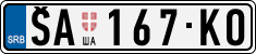 License plate of Serbia, Cars