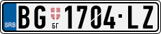 License plate of Serbia, Cars