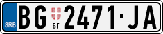 License plate of Serbia, Cars