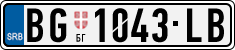 License plate of Serbia, Cars