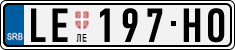 License plate of Serbia, Cars