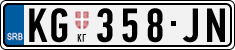 License plate of Serbia, Cars